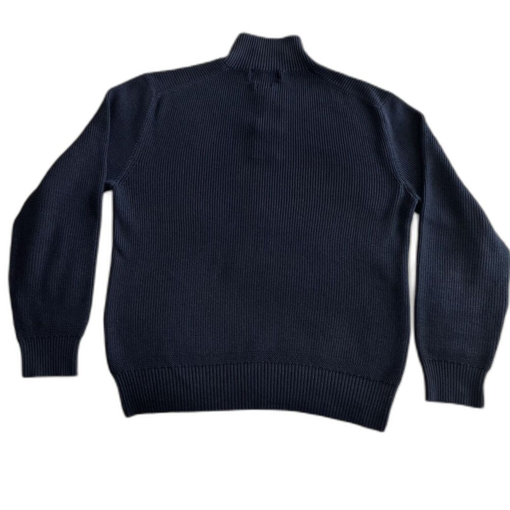 Polo Ralph Lauren Sweater Mens Large Blue Mock Neck Henley Knit Pullover Cotton - Picture 4 of 9